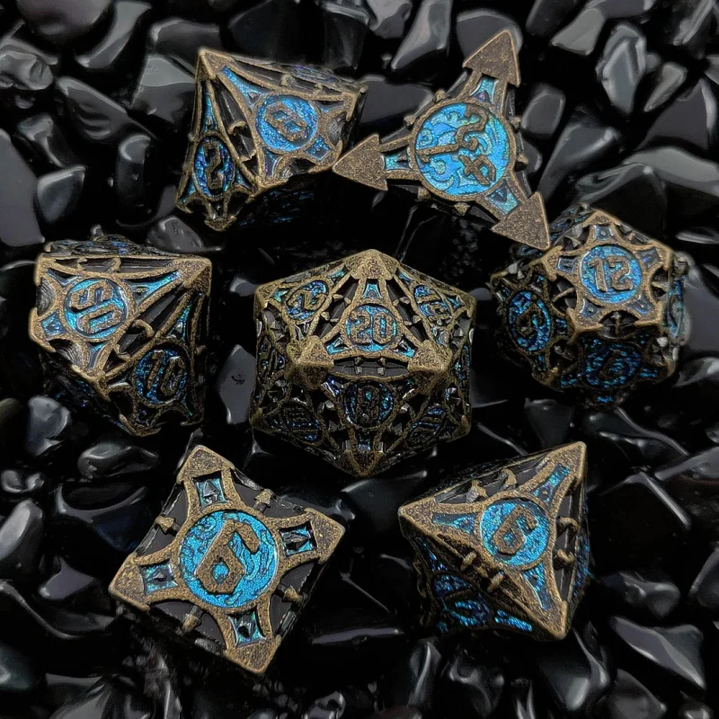 Dungeons & Dragons Metal Dice (Navy Blue)