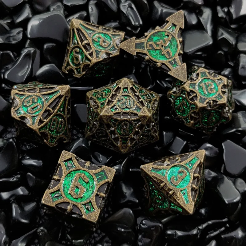 Dungeons & Dragons Metal Dice（Iron Cyan）
