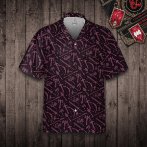DnD-Hawaiian-Shirt---Madieval-weapons-pattern