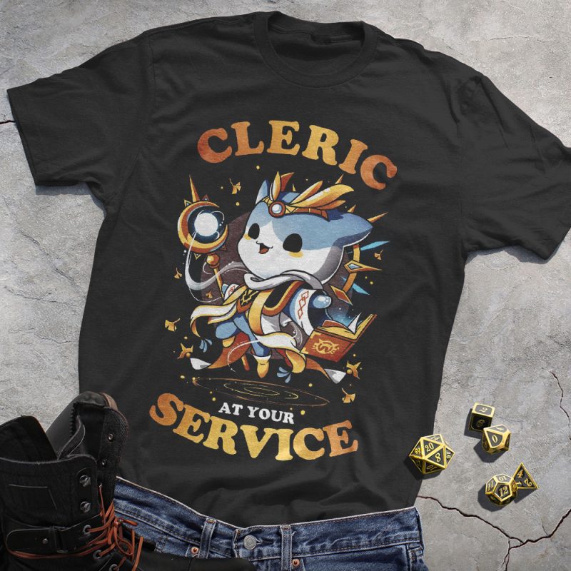 Cat Cleric DND T-Shirt