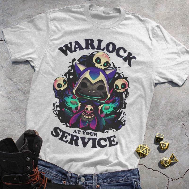Cat Warlock DND T-Shirt
