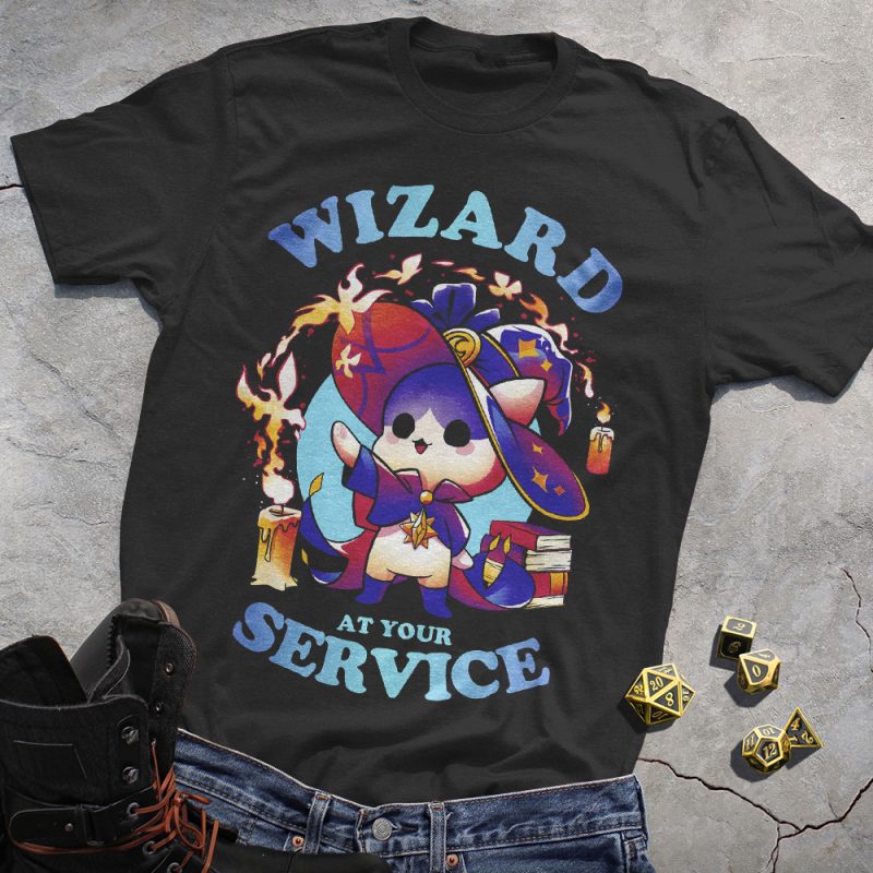 Cat Wizard DND T-Shirt