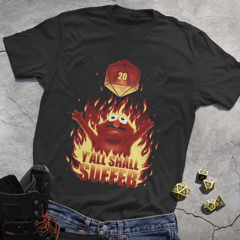 DND Dice In Fire T-Shirt