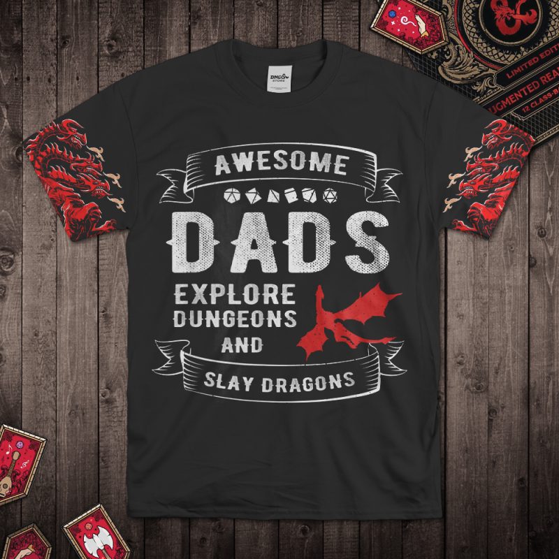 DND Dragon Totem Awesome Dads T-Shirt