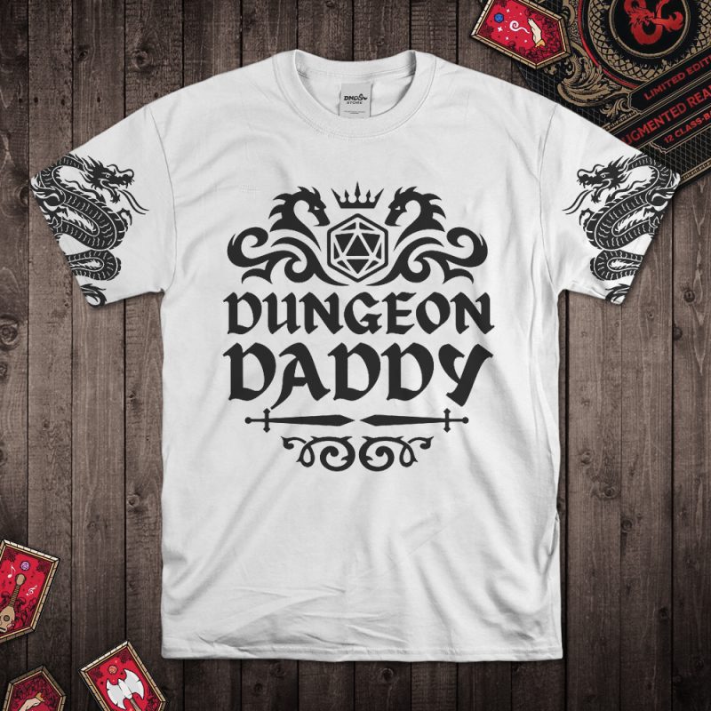 DND-Dungeon-Daddy's-Dragon-Totem-T-Shirt.White-Version