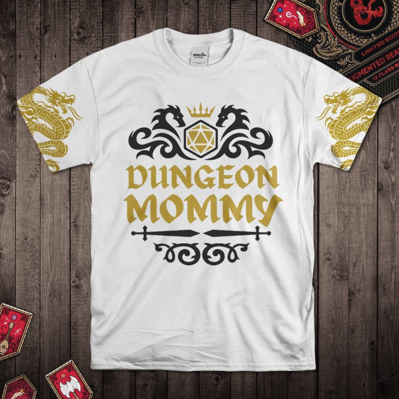 DND-Dungeon-Mommy's-Dragon-Totem-T-Shirt.White-Version