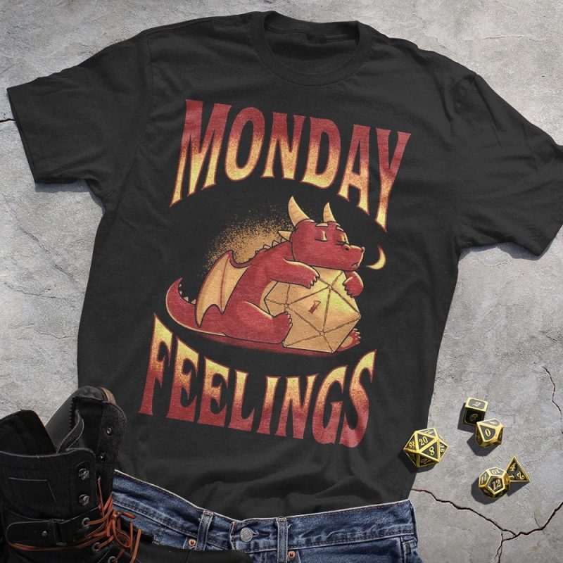 DND Monday Feelings Fire Dragon T-Shirt