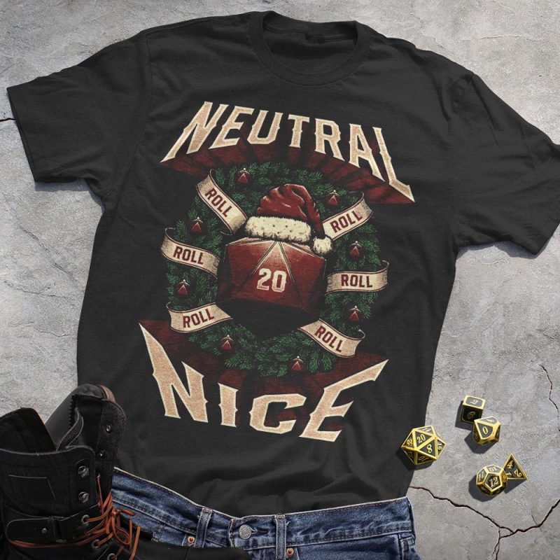 DND Neutral Nice Dice Wreath T-Shirt