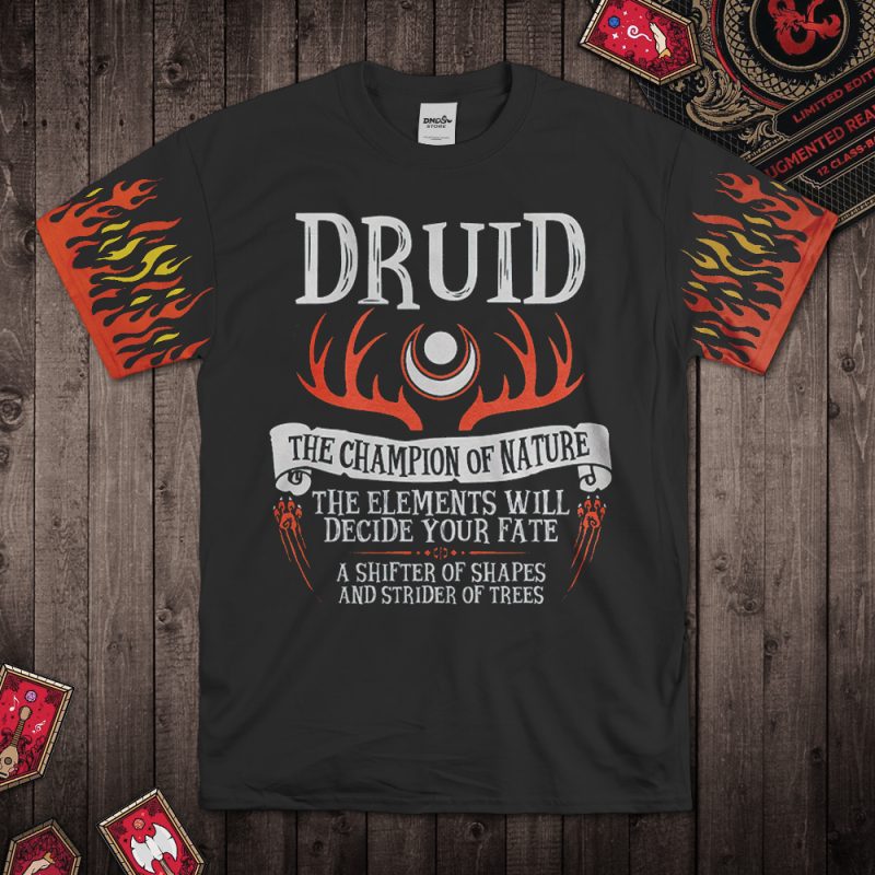 DND-Orange-Fire-Totem-Druid-T-Shirt