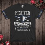DND Sword &shield Blue Totem Fighter T-Shirt