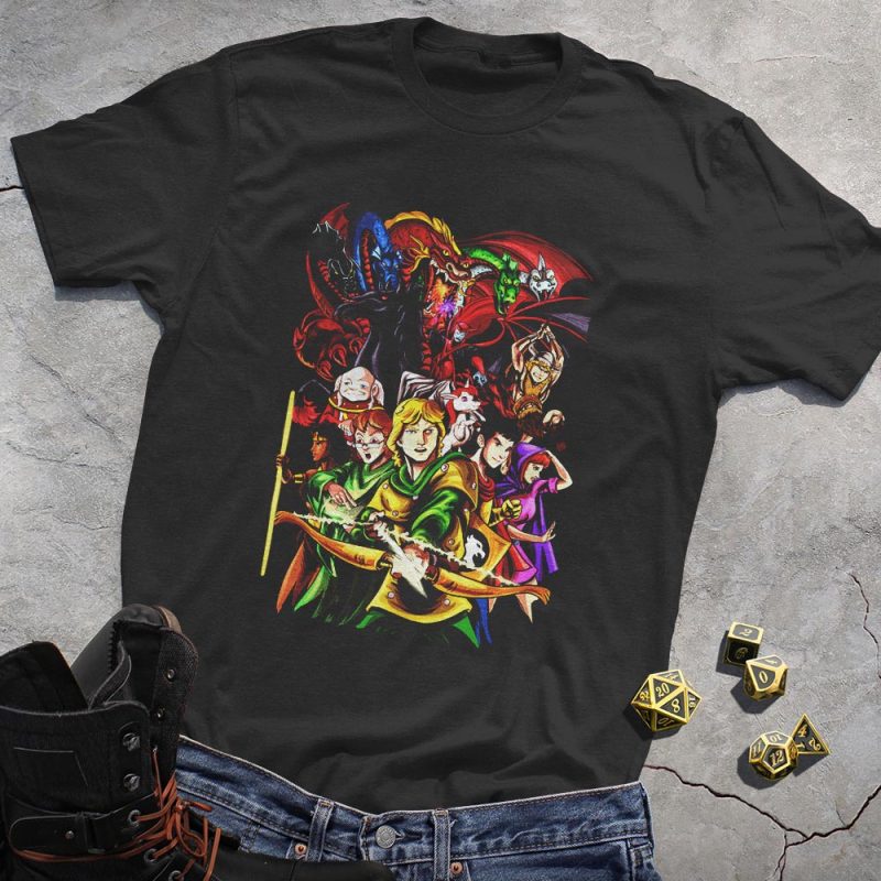 DND Warrior Fighting With Dragon T-Shirt
