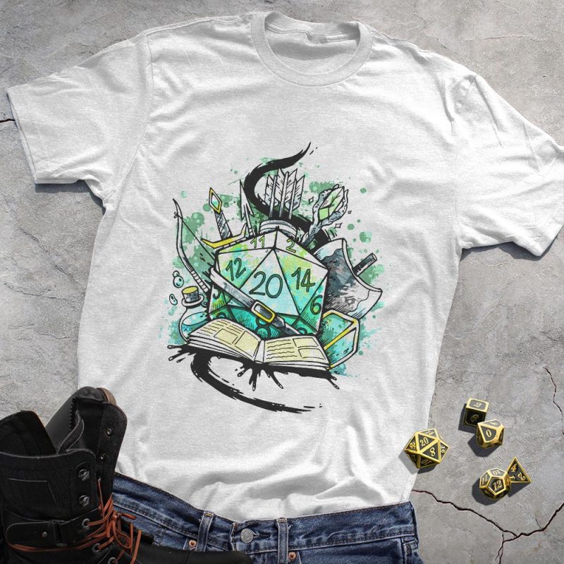 DND Warrior Fighting With Dragon T-Shirt