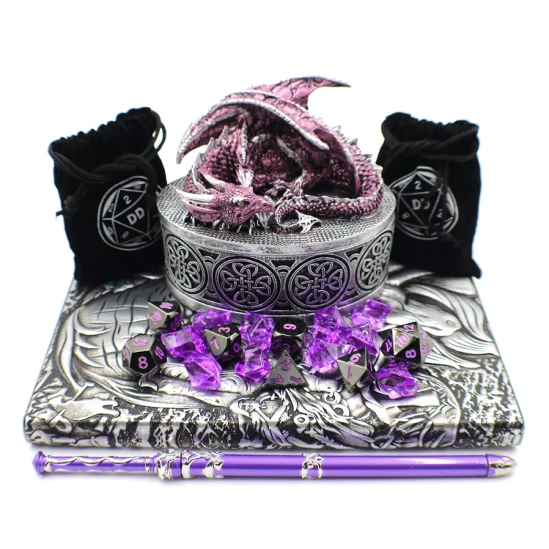 D&D GIFT SET WITH DRAGON BOX, D20 POLYHEDRAL DICE, ADVENTURE JOURNAL