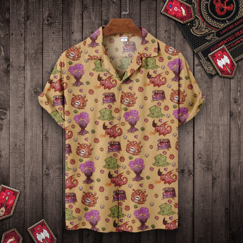 DND Summer Monster Printing Hawaiian Shirt