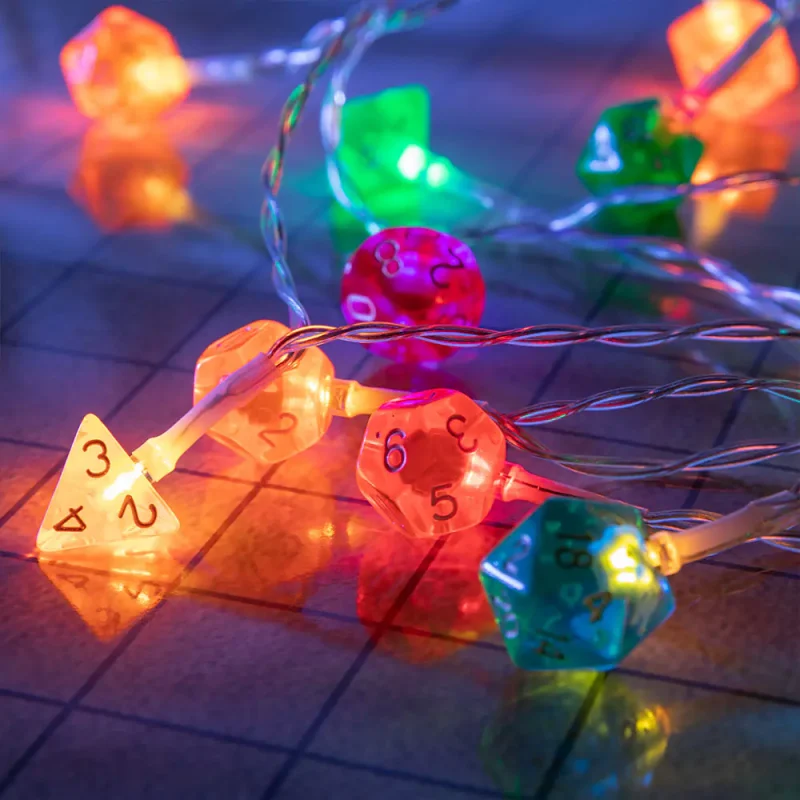Dungeons & Dragons LED Dice Light Strands | Fairy Lights