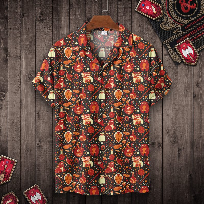 DND Retro Mindflayer Printing Hawaiian Shirt