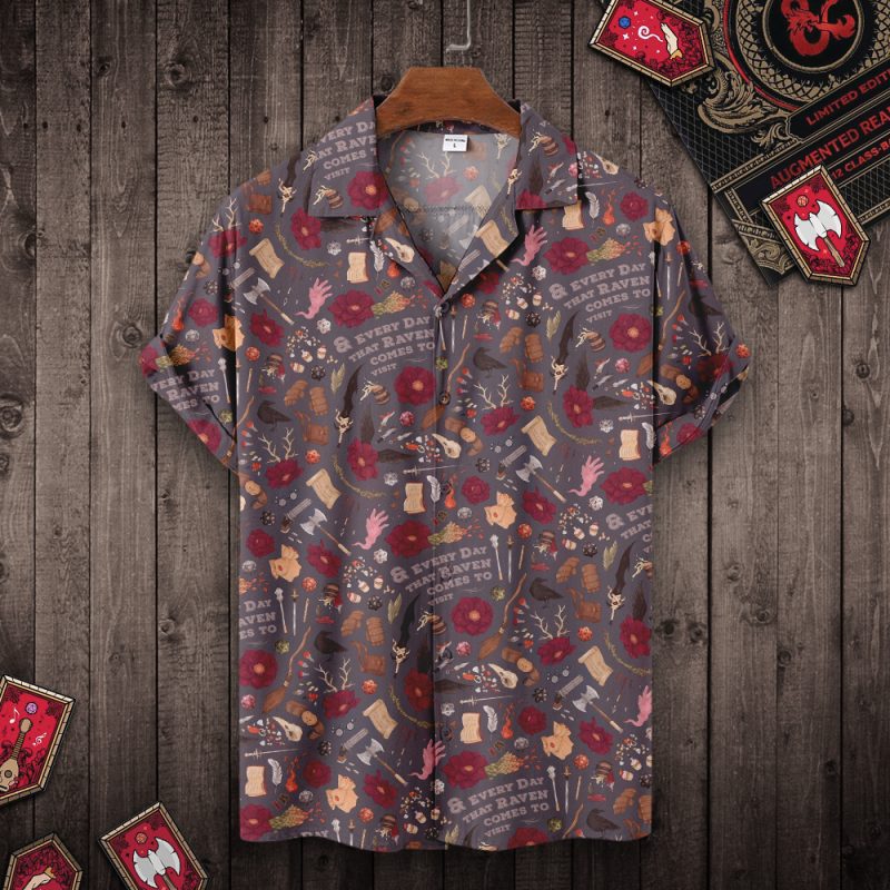 DND Flower & RPG Game Printing Hawaiian Shirt