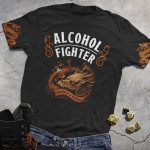 DND Drunken&Dragon Alcohol Fighter DND Black Tee