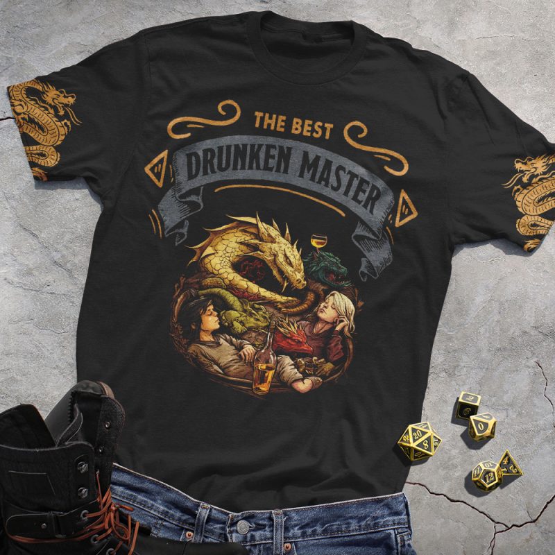DND-Drunken Master Black Tee