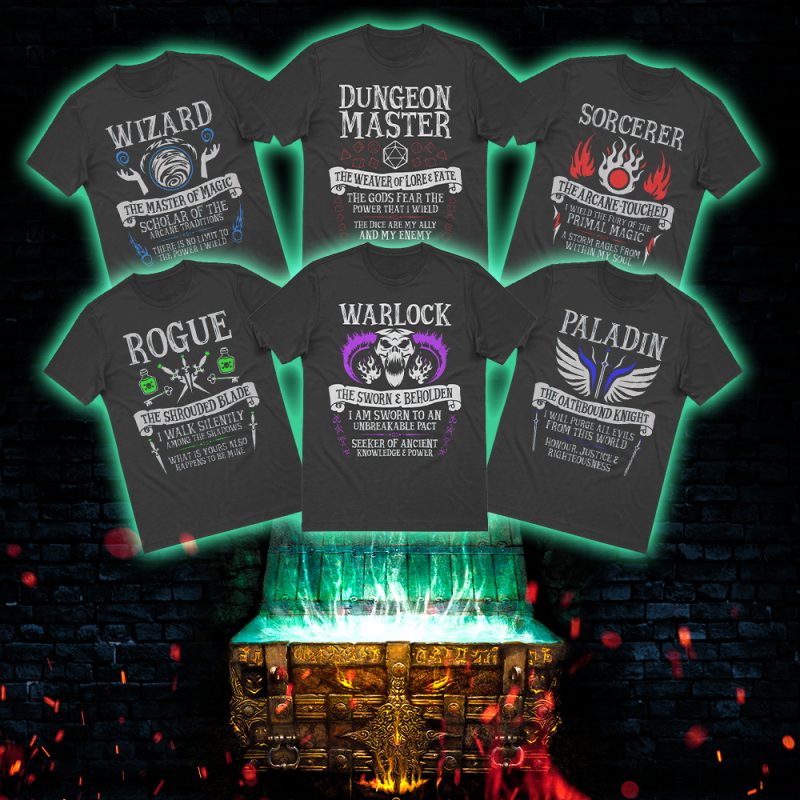 D&D CLASSIC CHARACTERS TEE TREASURE CHEST FOR FANS ( Random 6 )