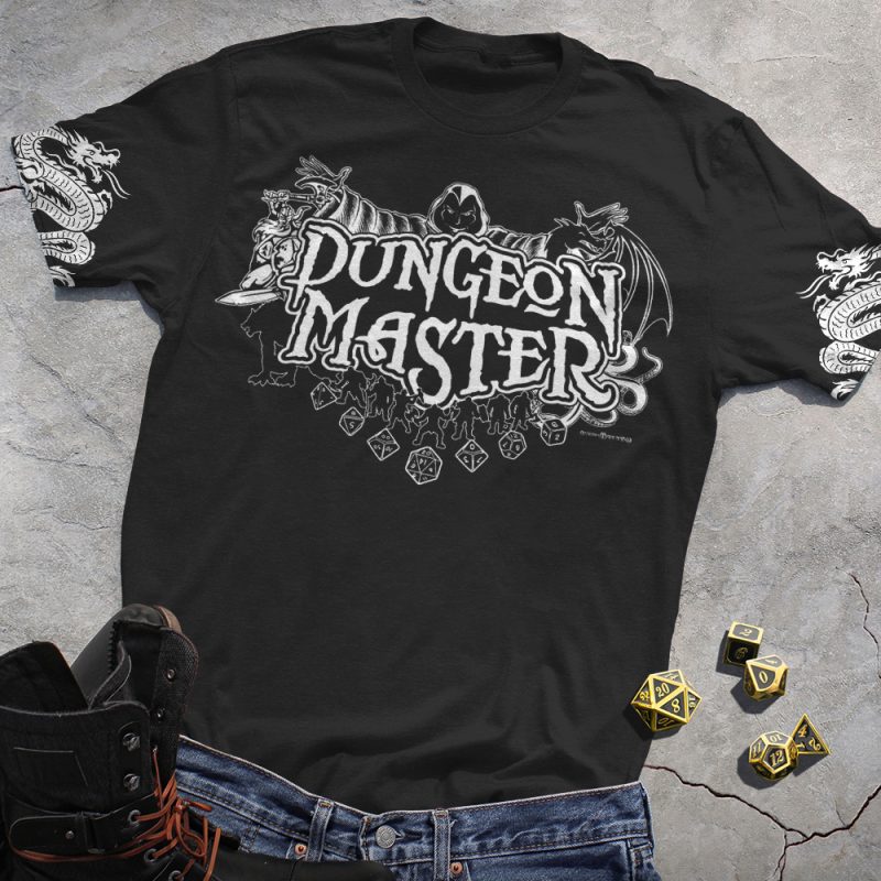 DND Retro Dungeon Master Black Tee