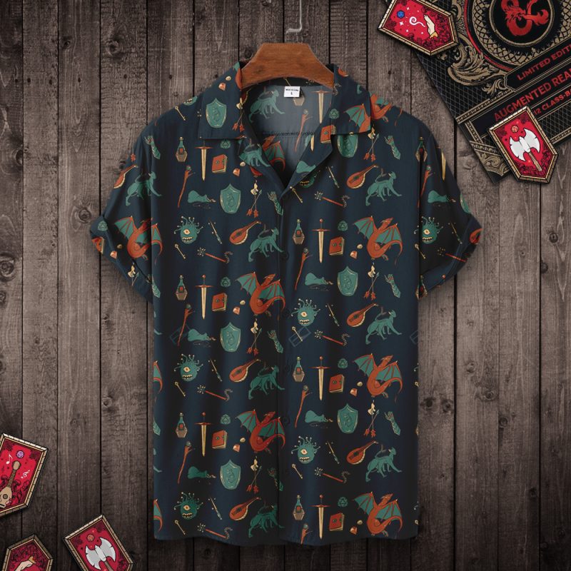 DND RPG Elements Printing Hawaiian Shirt