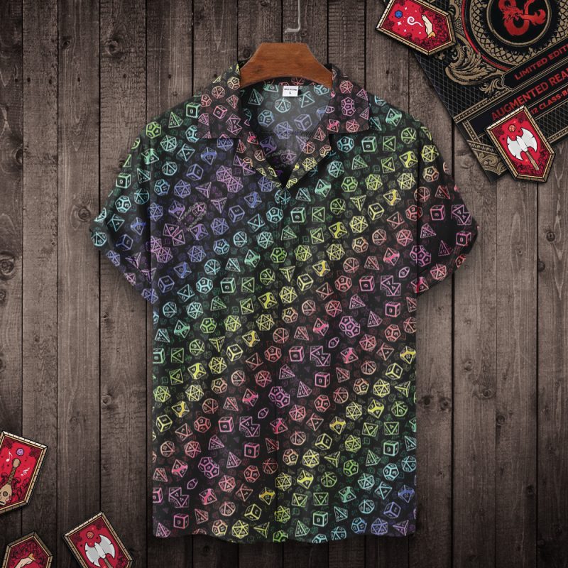DND Colorful Dice Printing Hawaiian Shirt