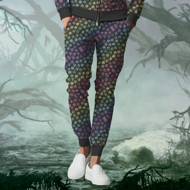 DND Colorful Dice Printing Casual Pants
