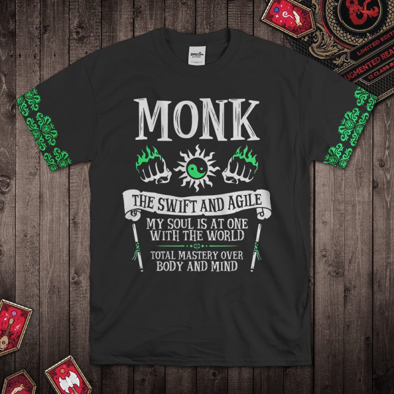 DND Dice Queen Totem Monk-T-Shirt