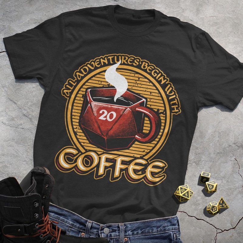 DND Hot Coffee Dice Tee