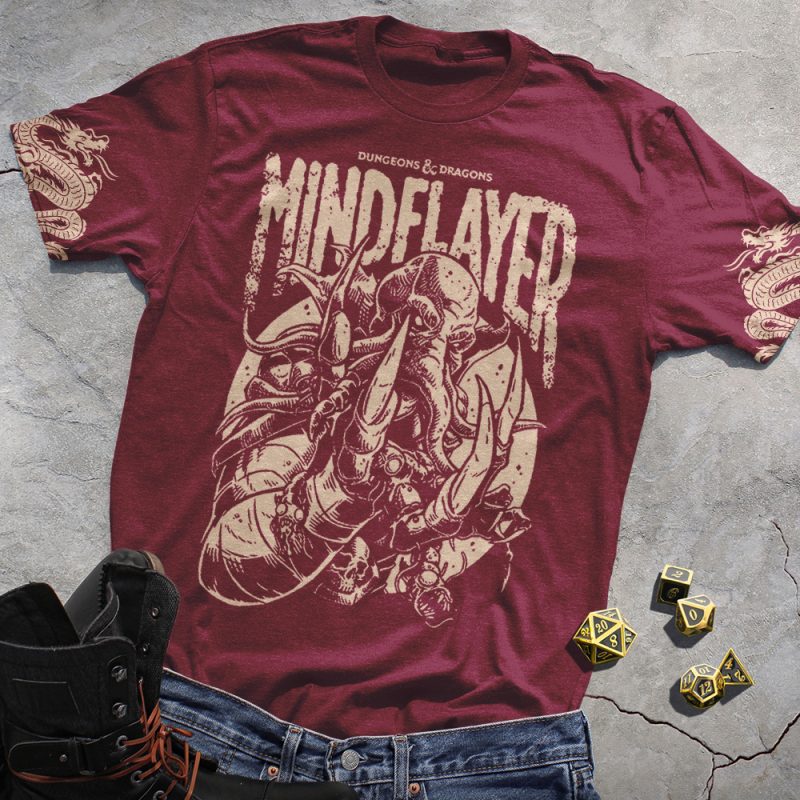 DND Mindflayer Vintage Red Tee