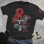 DND Beholder Retro Pattern Black Tee