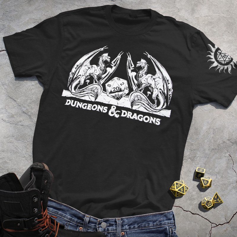 DND Double Dragon Totem Black Tee