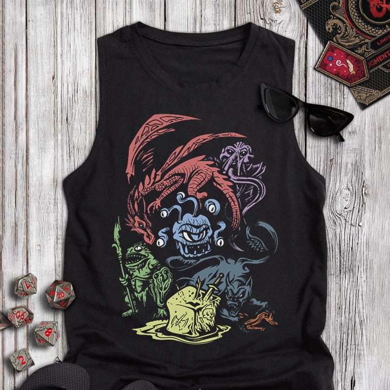 DND Retro Pattern Monster Tanktop