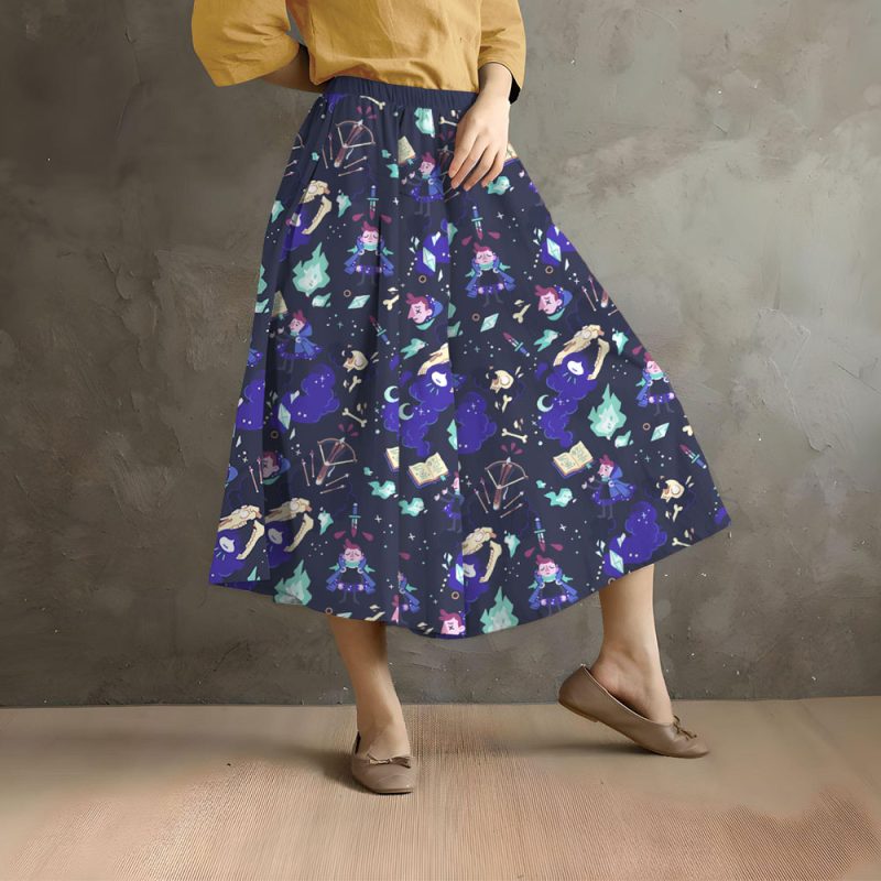 DND Cartton Pattern Cute Casual Skirt