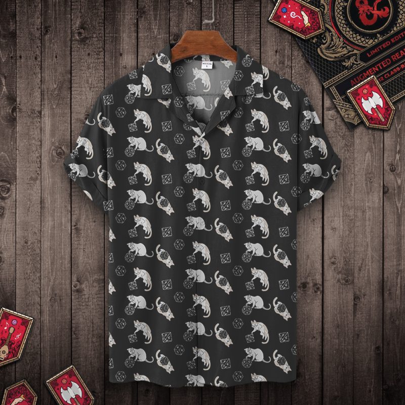 DND Cat DM Dice Hawaiian Shirt