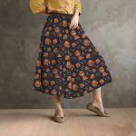 DND ORANGE DICE PATTERN Casual Skirt