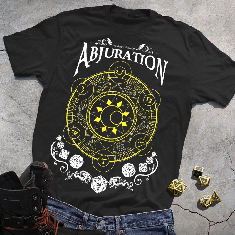 RPG Magic DND Abjuration Black Tee