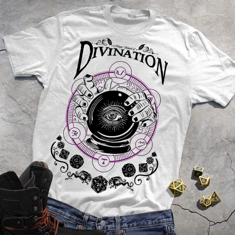 RPG Magic DND Divination White Tee