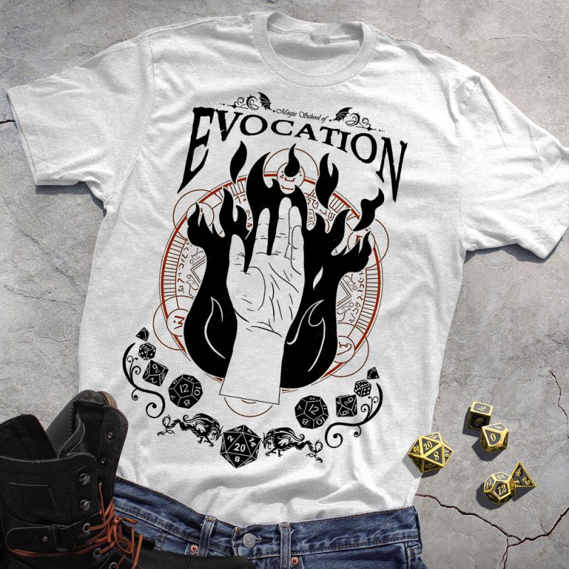 RPG Magic DND Evocation White Tee