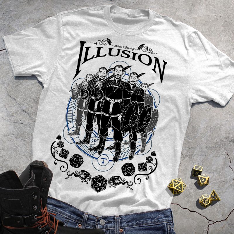 RPG Magic DND Illusion White Tee