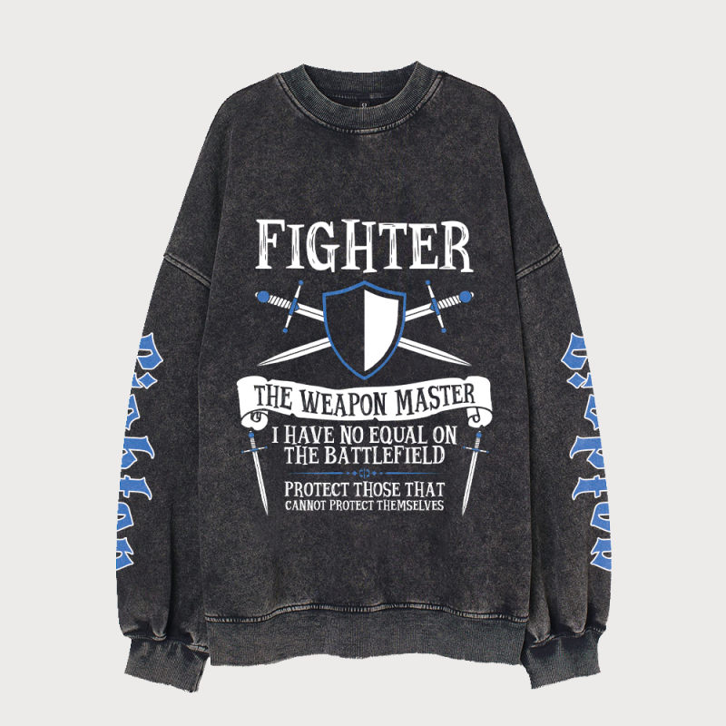 DNDS.STORE:DND Figher Vintage Wash Cotton Sweatshirt