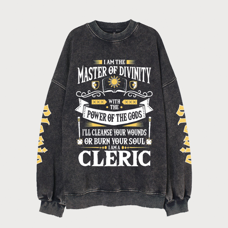 DNDS.STORE:DND Master Of Divinity Vintage Wash Cotton Sweatshirt