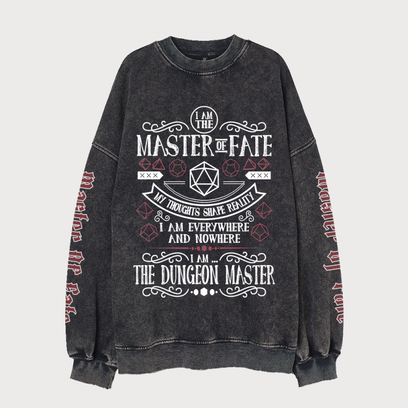 DNDS.STORE:DND Master Of Fate Vintage Wash Cotton Sweatshirt
