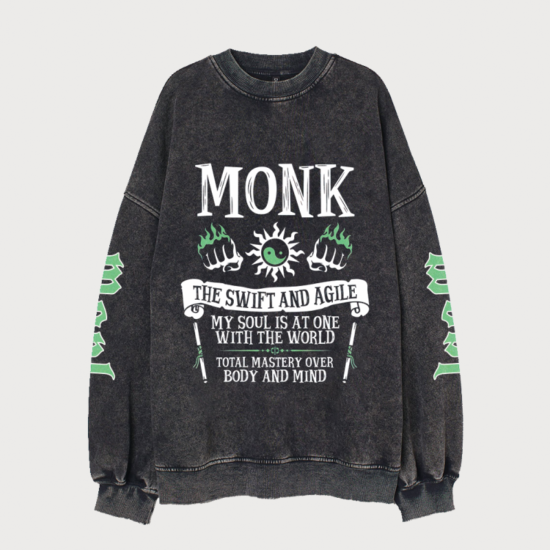 DNDS.STORE:DND Monk Vintage Wash Cotton Sweatshirt