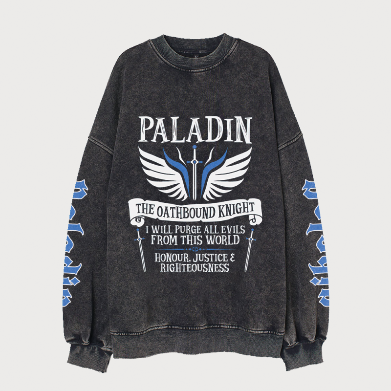 DNDS.STORE:DND Paladin Vintage Wash Cotton Sweatshirt