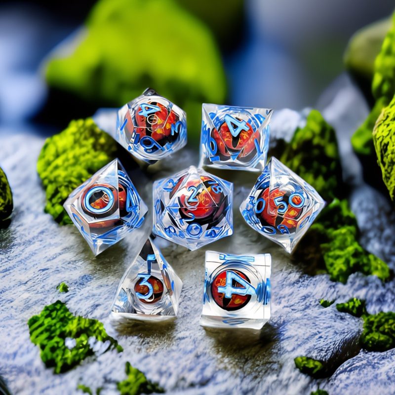DND Red Dragon's Eye - Blue Table Dice