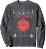 Merry Critmas 20 Sided Dice RPG Christmas Holiday Board Game Sweatshirt
