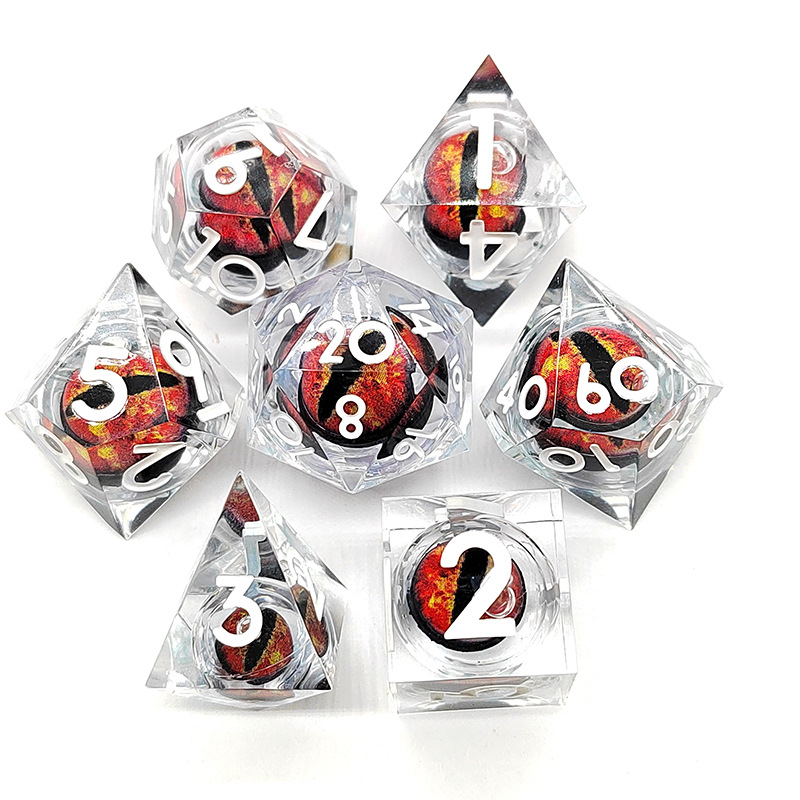 DND Red Dragon's Eye - White Table Dice