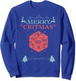 Merry Critmas 20 Sided Dice RPG Christmas Holiday Board Game Sweatshirt